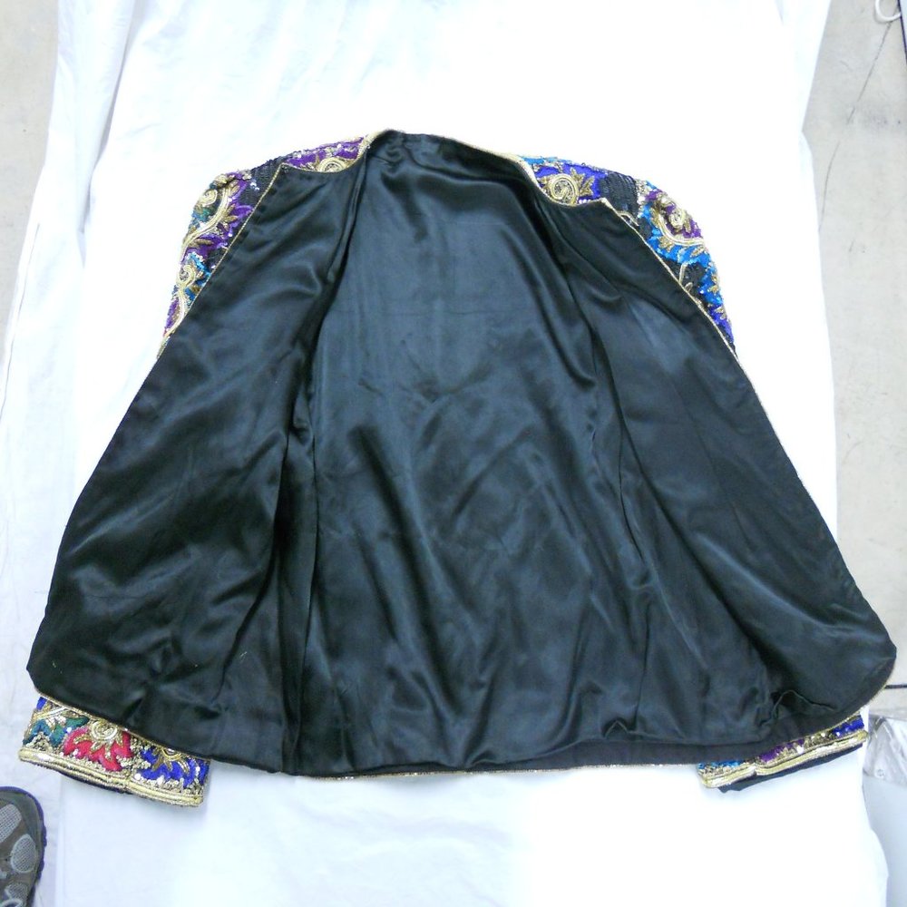 Nye Sequin Evening Jacket Euc Designer - image 2